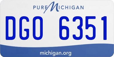 MI license plate DGO6351