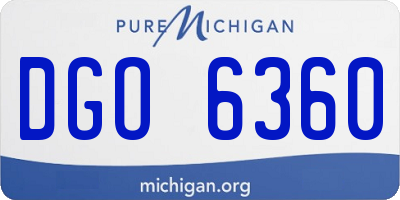 MI license plate DGO6360