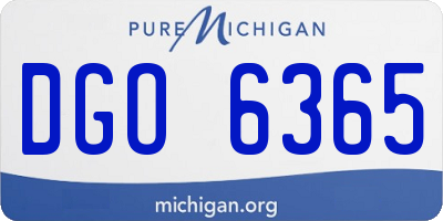 MI license plate DGO6365