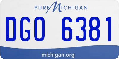 MI license plate DGO6381