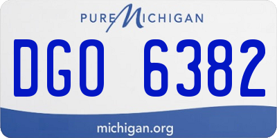 MI license plate DGO6382