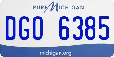 MI license plate DGO6385