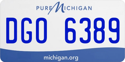 MI license plate DGO6389