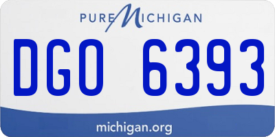 MI license plate DGO6393