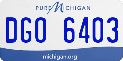 MI license plate DGO6403