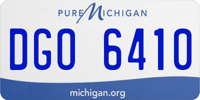 MI license plate DGO6410
