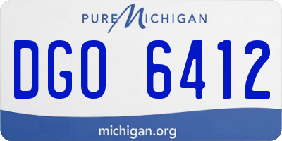 MI license plate DGO6412