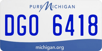 MI license plate DGO6418