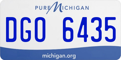 MI license plate DGO6435