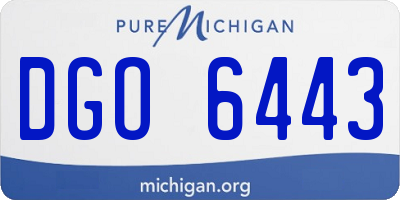 MI license plate DGO6443