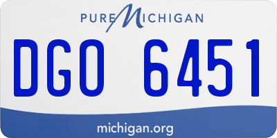 MI license plate DGO6451