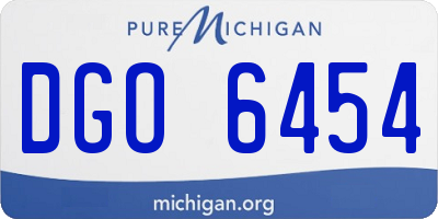 MI license plate DGO6454