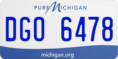 MI license plate DGO6478