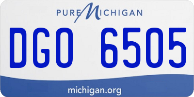 MI license plate DGO6505