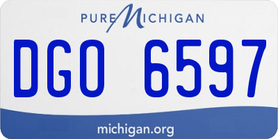 MI license plate DGO6597