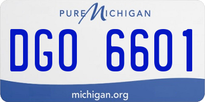 MI license plate DGO6601