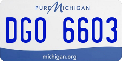 MI license plate DGO6603