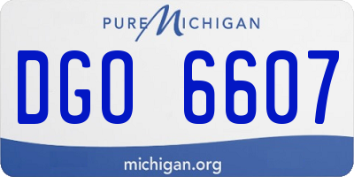 MI license plate DGO6607
