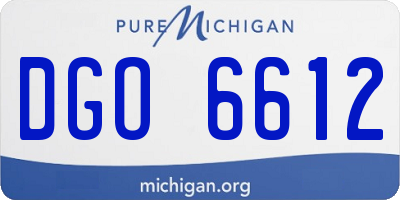 MI license plate DGO6612