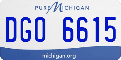 MI license plate DGO6615