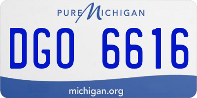 MI license plate DGO6616
