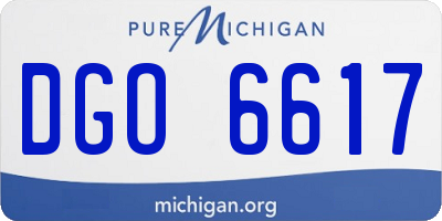 MI license plate DGO6617