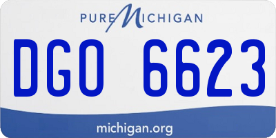 MI license plate DGO6623