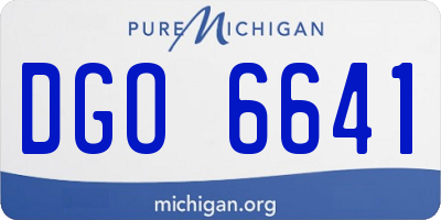 MI license plate DGO6641