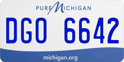 MI license plate DGO6642