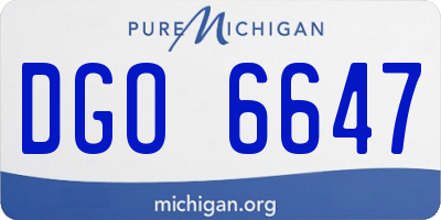 MI license plate DGO6647