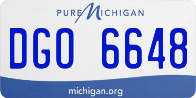 MI license plate DGO6648