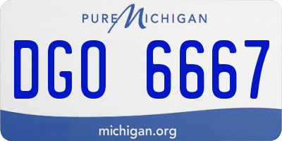MI license plate DGO6667