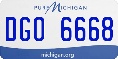 MI license plate DGO6668