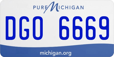 MI license plate DGO6669