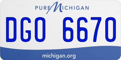 MI license plate DGO6670