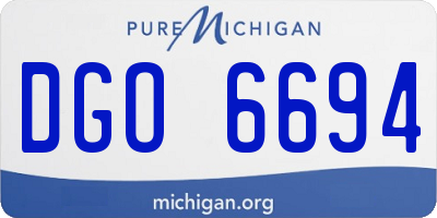 MI license plate DGO6694