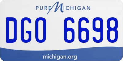 MI license plate DGO6698