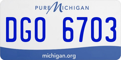 MI license plate DGO6703