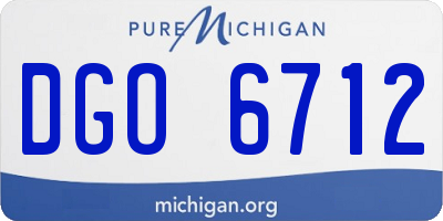 MI license plate DGO6712