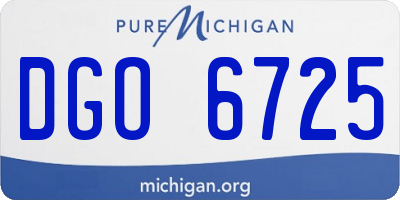 MI license plate DGO6725
