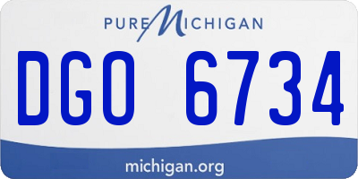 MI license plate DGO6734