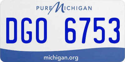 MI license plate DGO6753
