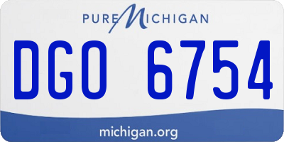MI license plate DGO6754