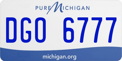 MI license plate DGO6777