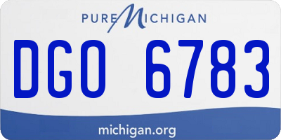 MI license plate DGO6783