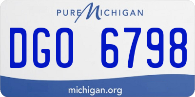 MI license plate DGO6798