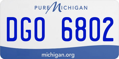 MI license plate DGO6802