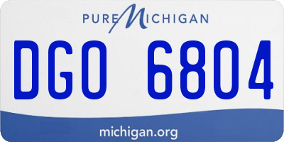 MI license plate DGO6804