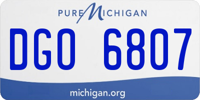 MI license plate DGO6807