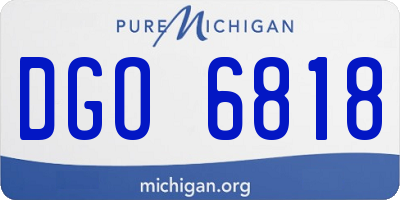 MI license plate DGO6818
